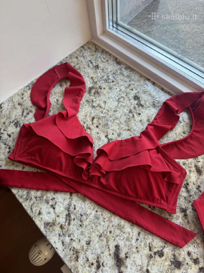Oysho Ruffle raudonas atskiras bikinis 40/42 dydis - nuotraukos Nr. 2