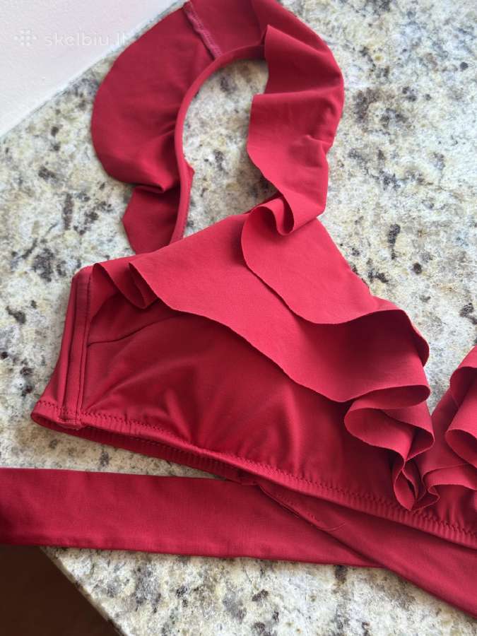 Oysho Ruffle raudonas atskiras bikinis 40/42 dydis - nuotraukos Nr. 4