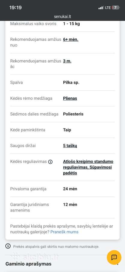 Maitinimo kėdutė Lionelo Zanna - nuotraukos Nr. 13