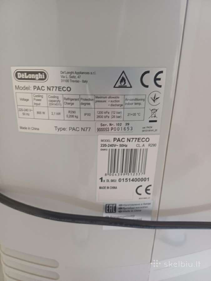 Oro kondicionierius De'longhi Pinguino Pac N77eco - nuotraukos Nr. 3