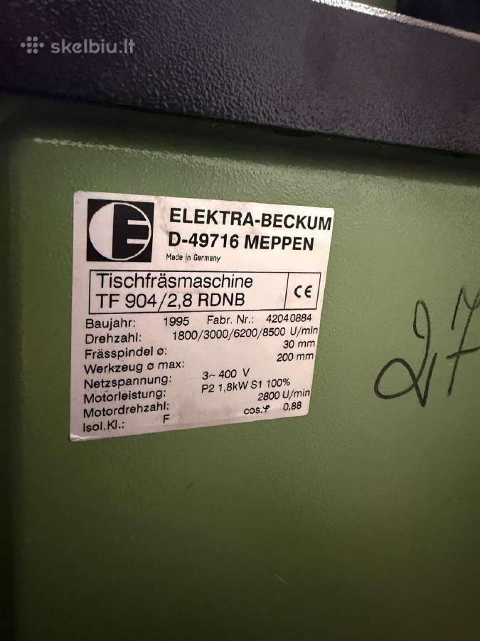 Frezavimo staklės Elektra-becum Tf904 (med-34) - nuotraukos Nr. 4