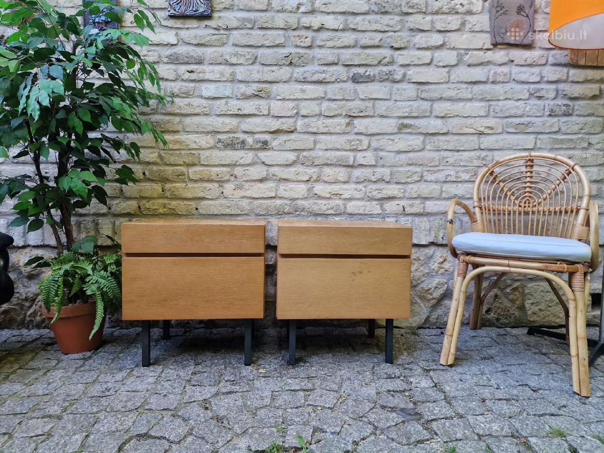 Vintažinės mid century bukmedžio spintelės - nuotraukos Nr. 4