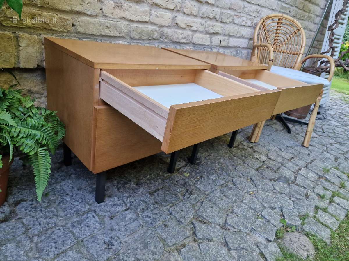 Vintažinės mid century bukmedžio spintelės - nuotraukos Nr. 6