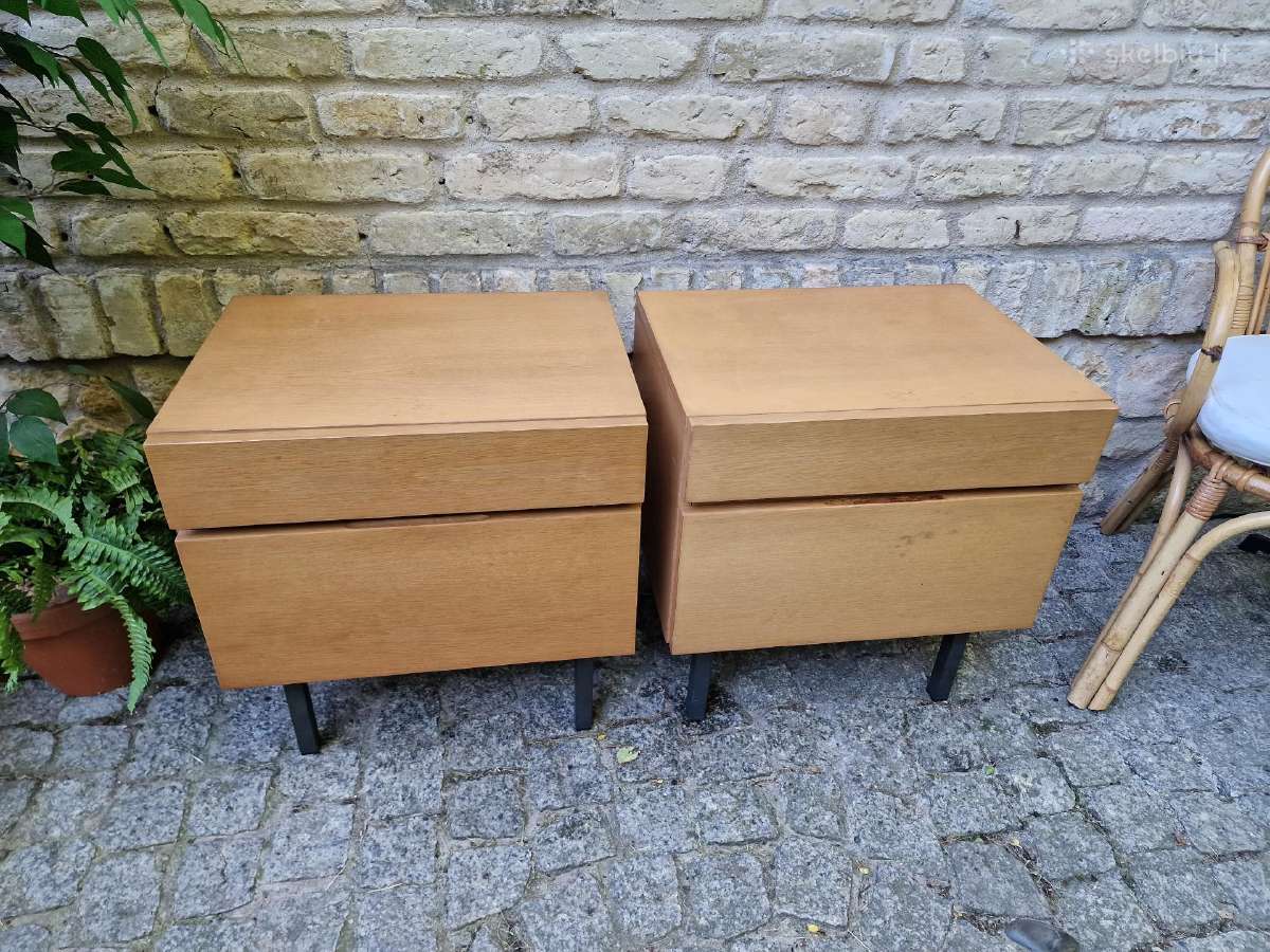 Vintažinės mid century bukmedžio spintelės - nuotraukos Nr. 15