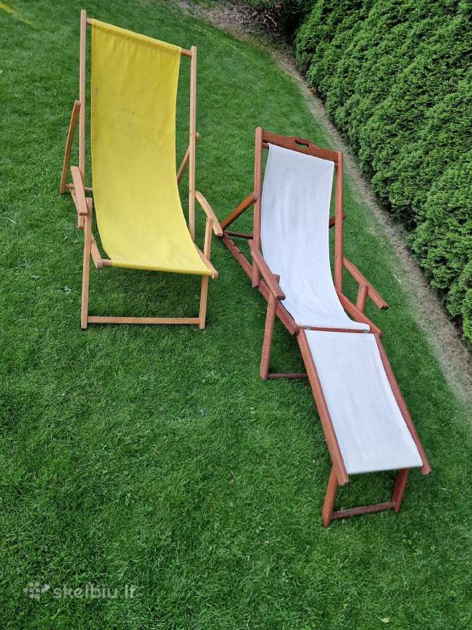 Vintažiniai mid century šezlongai-lauko gultai - nuotraukos Nr. 4