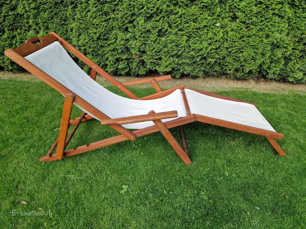 Vintažiniai mid century šezlongai-lauko gultai - nuotraukos Nr. 5