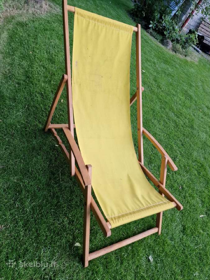 Vintažiniai mid century šezlongai-lauko gultai - nuotraukos Nr. 6