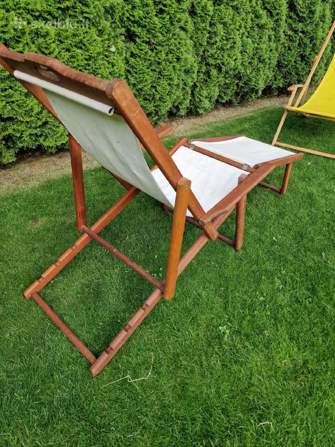 Vintažiniai mid century šezlongai-lauko gultai - nuotraukos Nr. 7