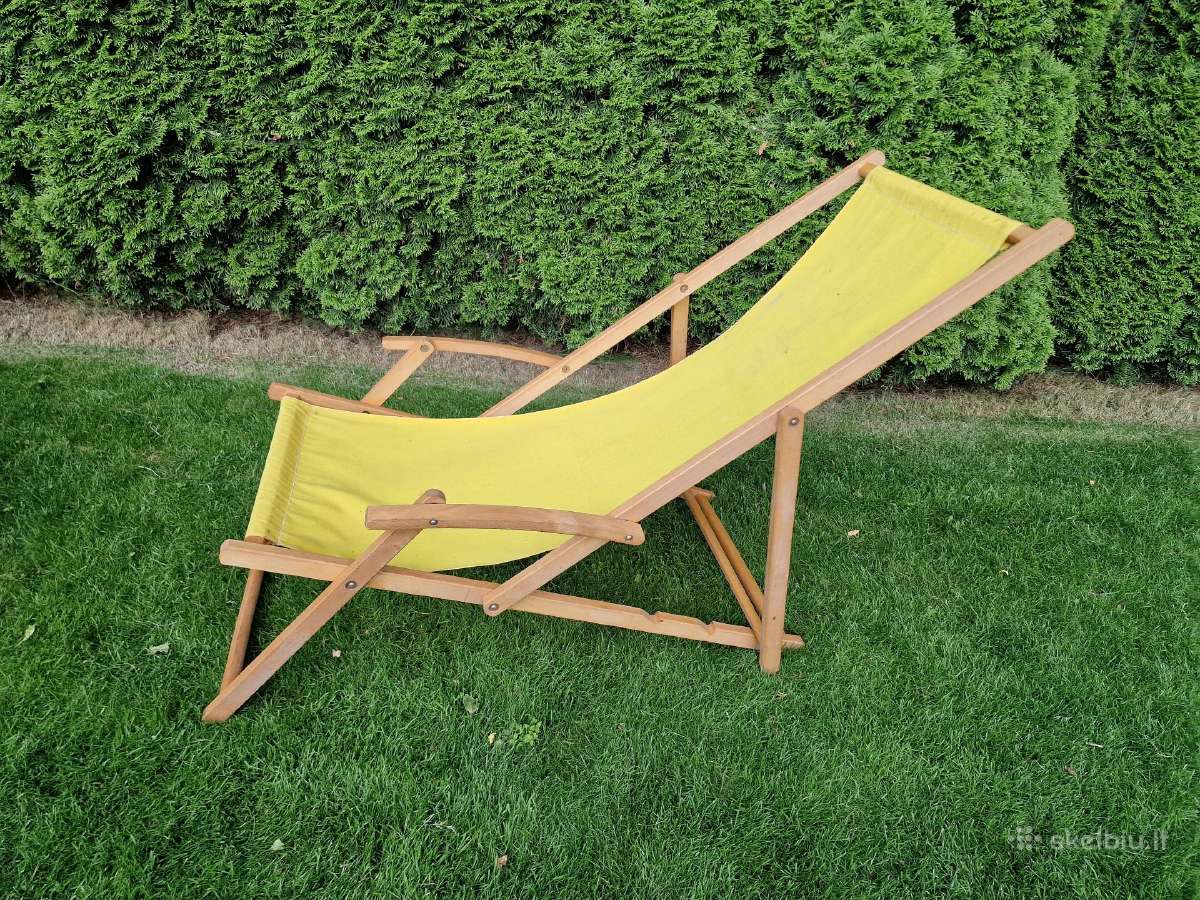Vintažiniai mid century šezlongai-lauko gultai - nuotraukos Nr. 9