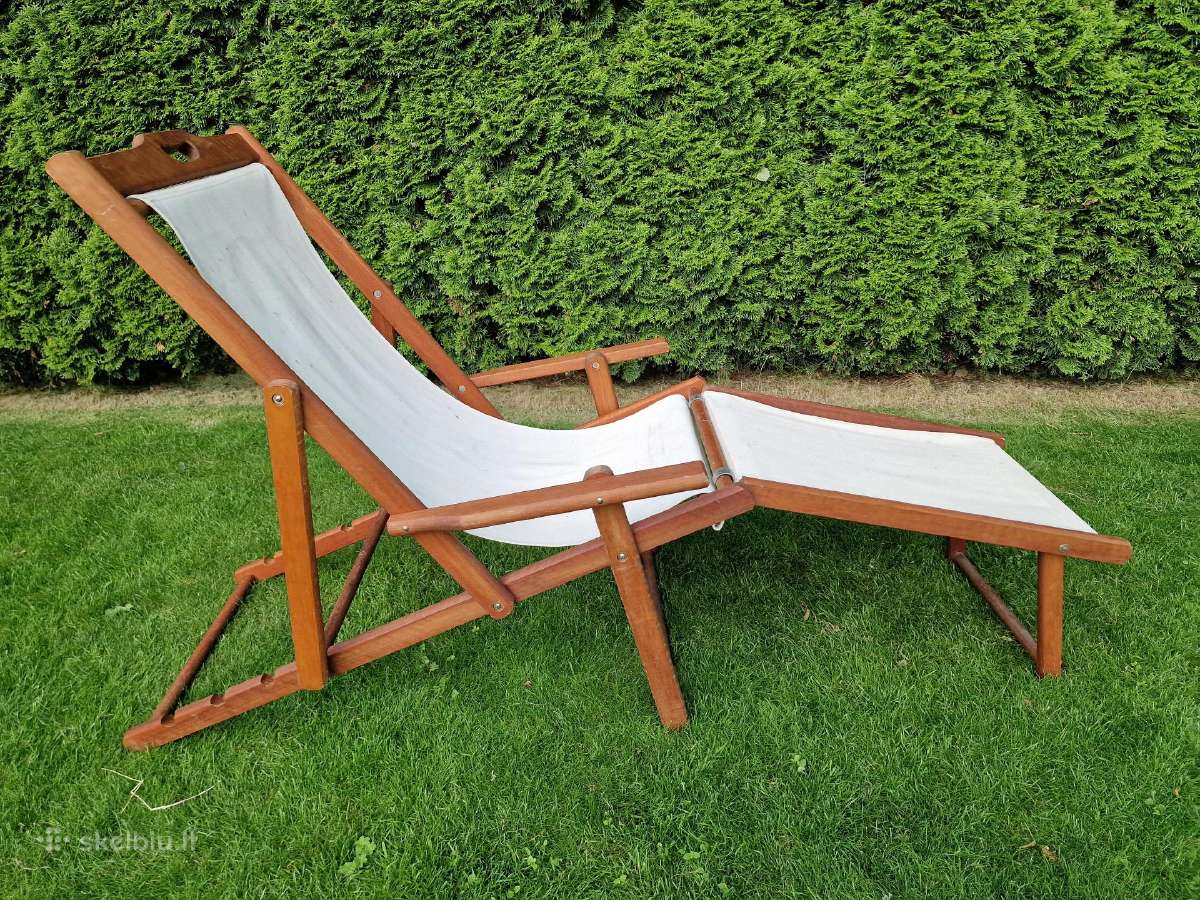 Vintažiniai mid century šezlongai-lauko gultai - nuotraukos Nr. 10