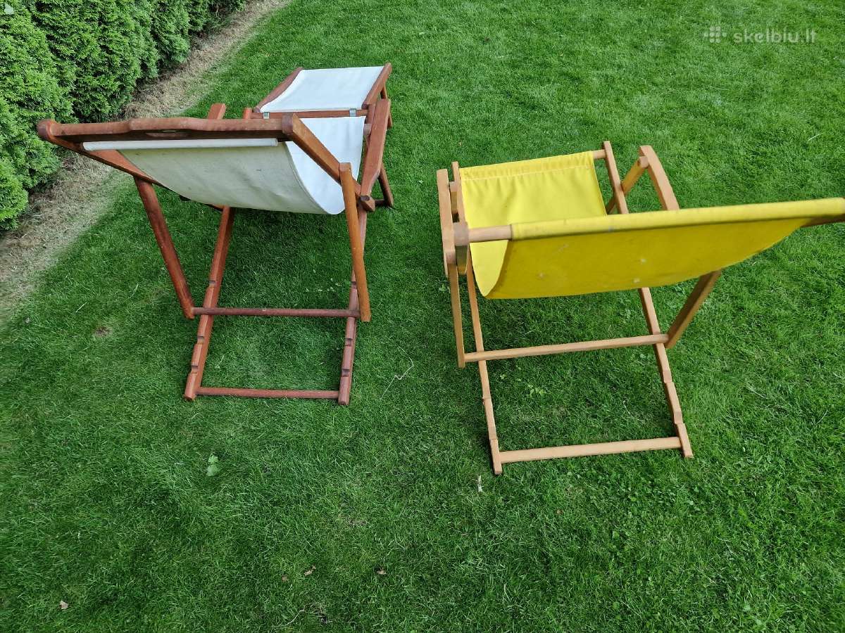 Vintažiniai mid century šezlongai-lauko gultai - nuotraukos Nr. 13