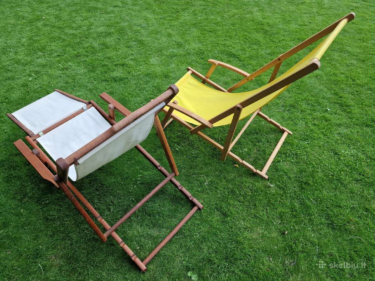 Vintažiniai mid century šezlongai-lauko gultai - nuotraukos Nr. 14