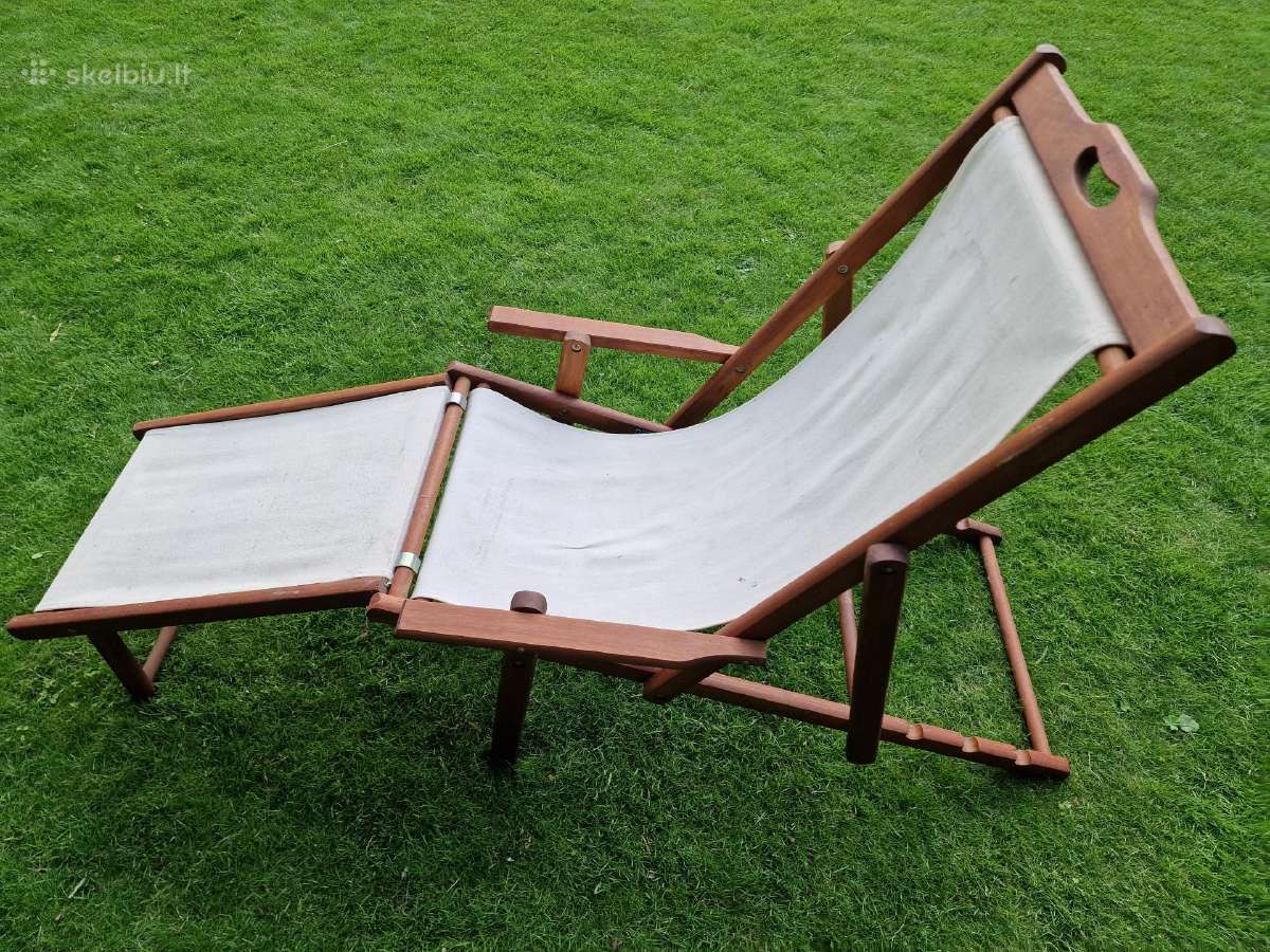 Vintažiniai mid century šezlongai-lauko gultai - nuotraukos Nr. 19