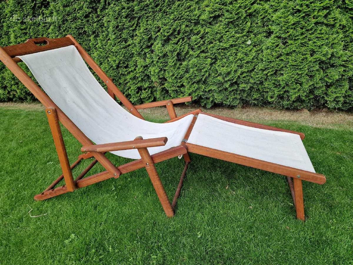 Vintažiniai mid century šezlongai-lauko gultai - nuotraukos Nr. 22