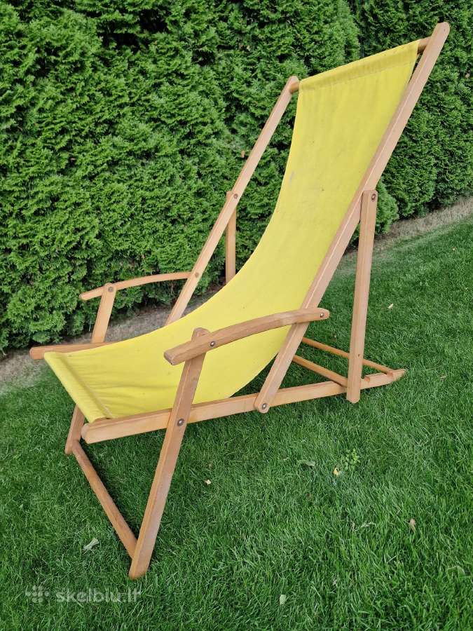 Vintažiniai mid century šezlongai-lauko gultai - nuotraukos Nr. 23