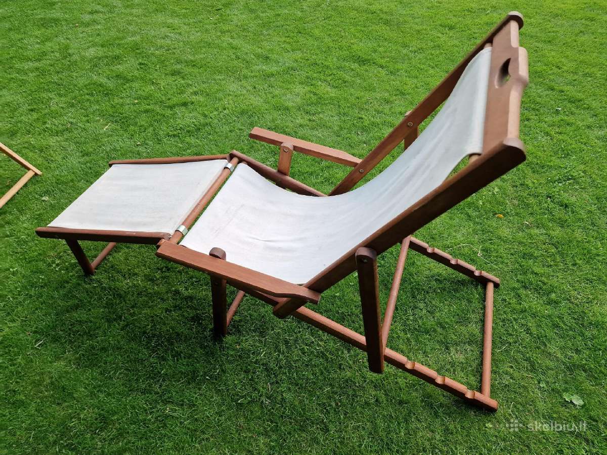Vintažiniai mid century šezlongai-lauko gultai - nuotraukos Nr. 26