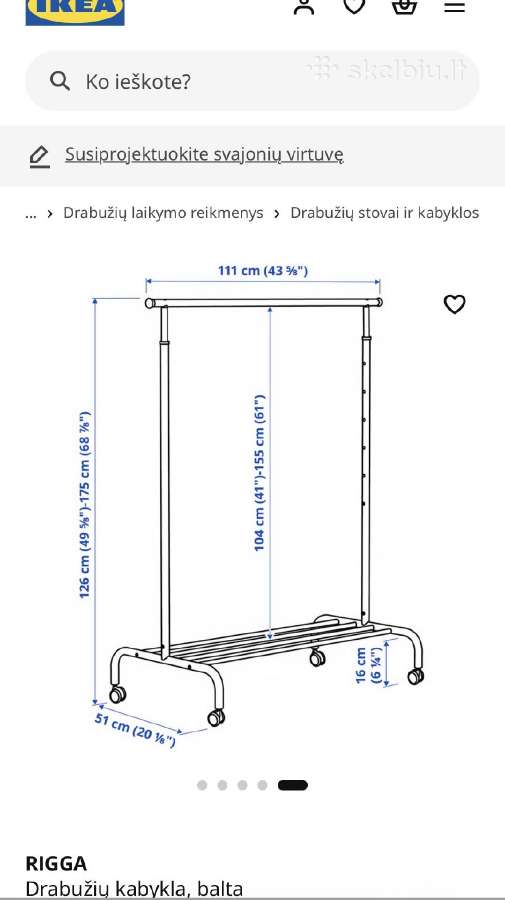 Rigga ikea rūbų kabyklos 2vnt