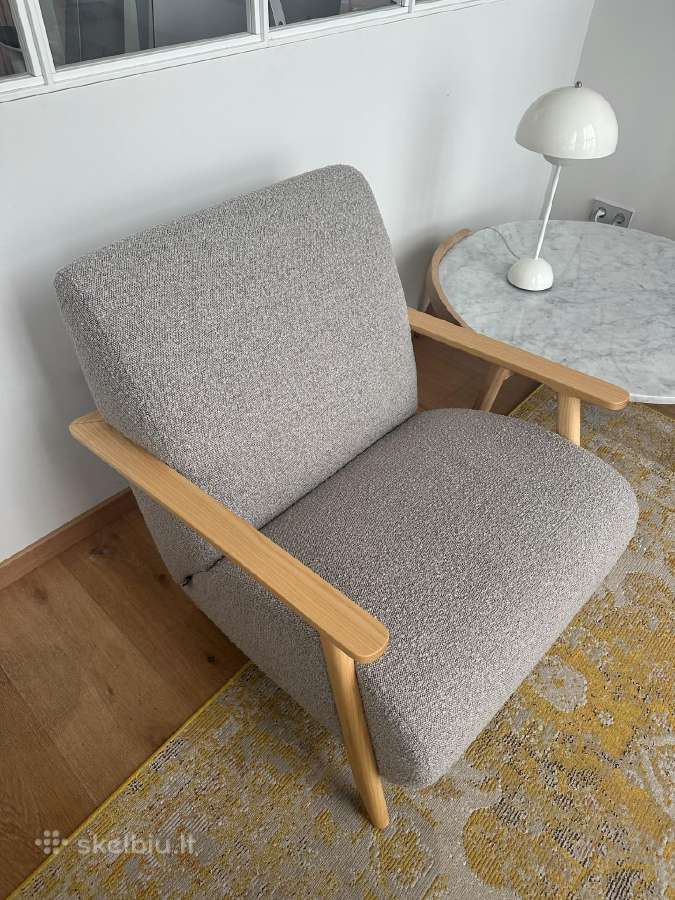 Kave home Meghan fotelis (light grey spalva)