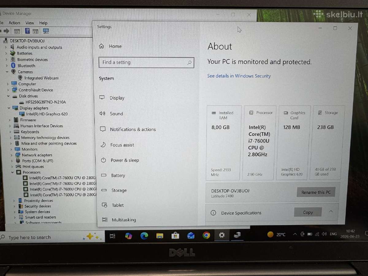 Dell Latitude 7480 i7-7600u - nuotraukos Nr. 4