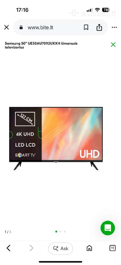 Parduodu 4k Uhd Smart TV 50coliu