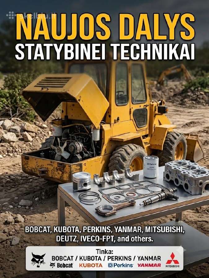 Bobcat, kubota, statybinės technikos dalys