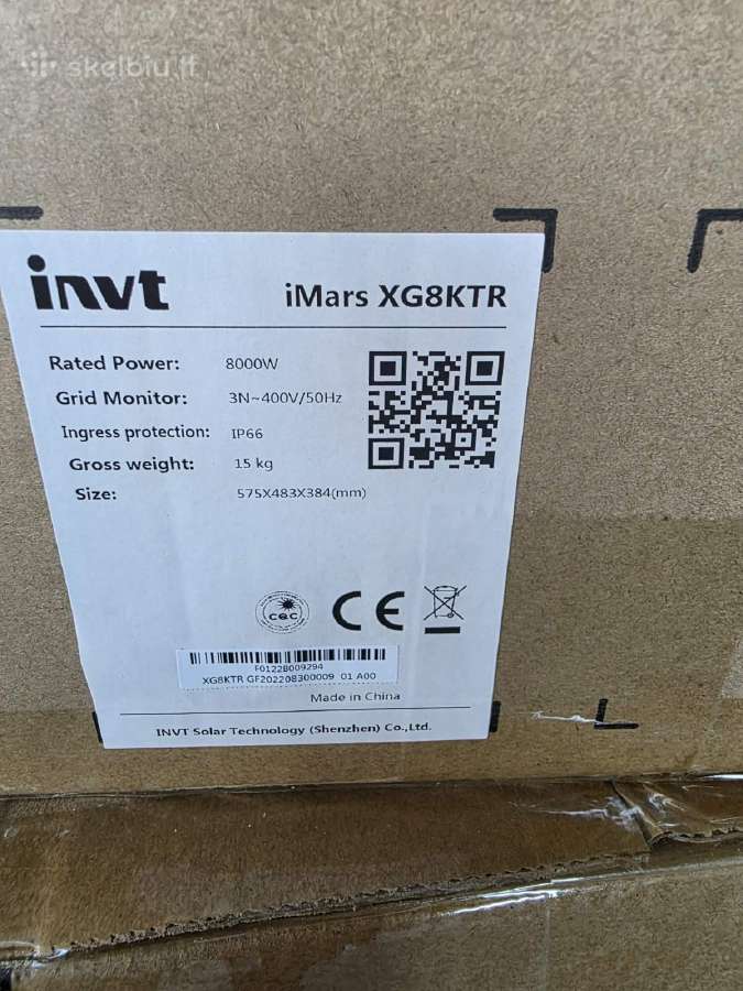 Parduodami 2 vnt. Invt imars Xg8ktr 8 kw trifaziai