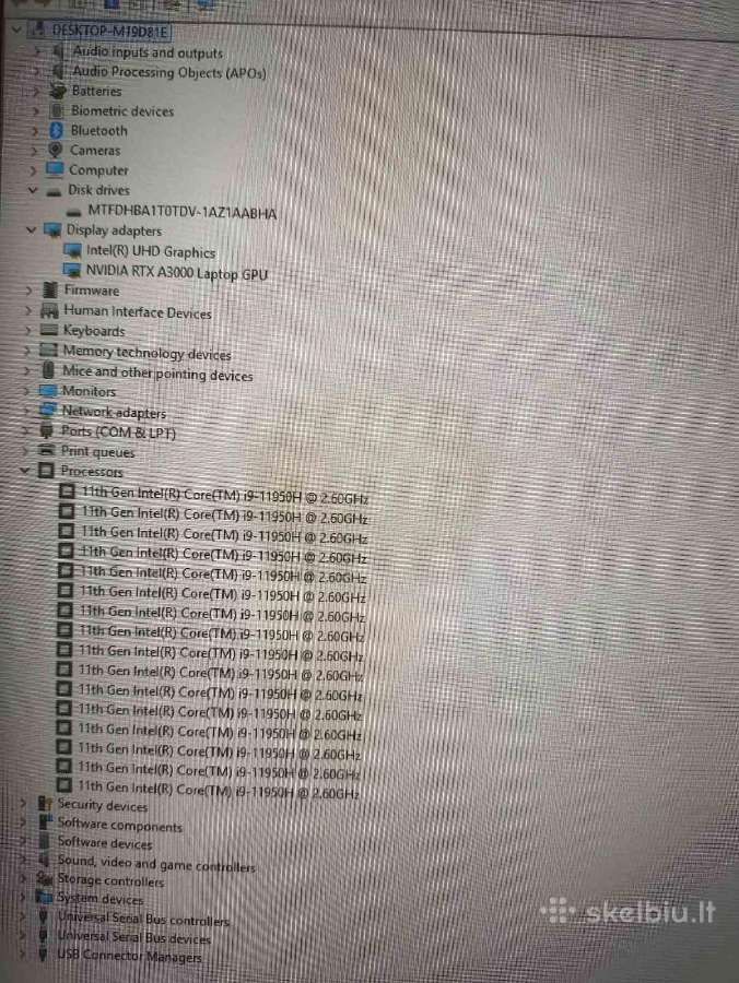 Fhd Ips i9-11950h 32gb 1tb SSD Rtx A3000 6gb 28% - nuotraukos Nr. 5