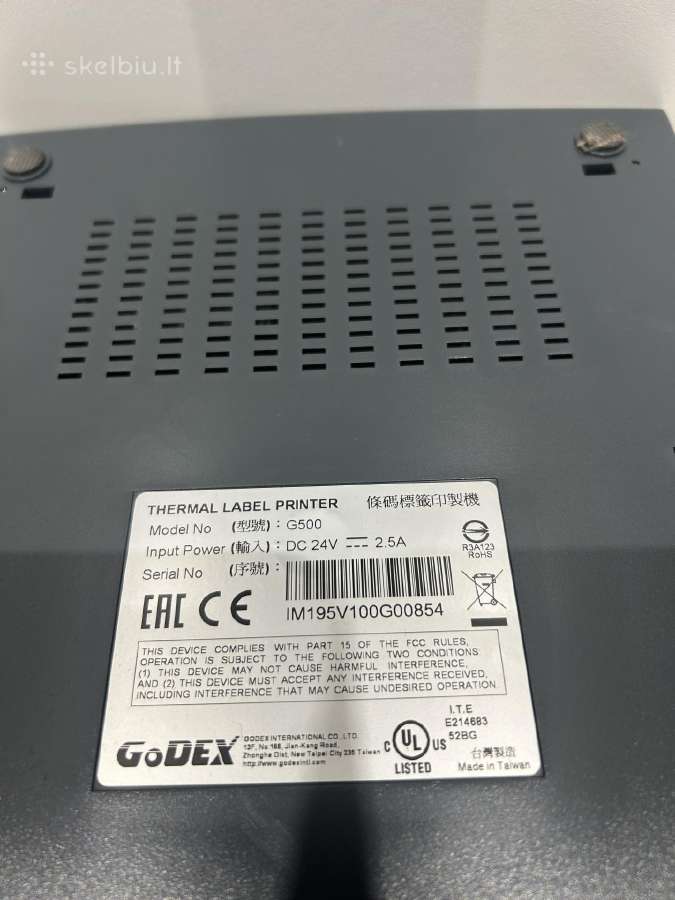Etikečių - lipdukų spausdintuvas Godex G500 - nuotraukos Nr. 6