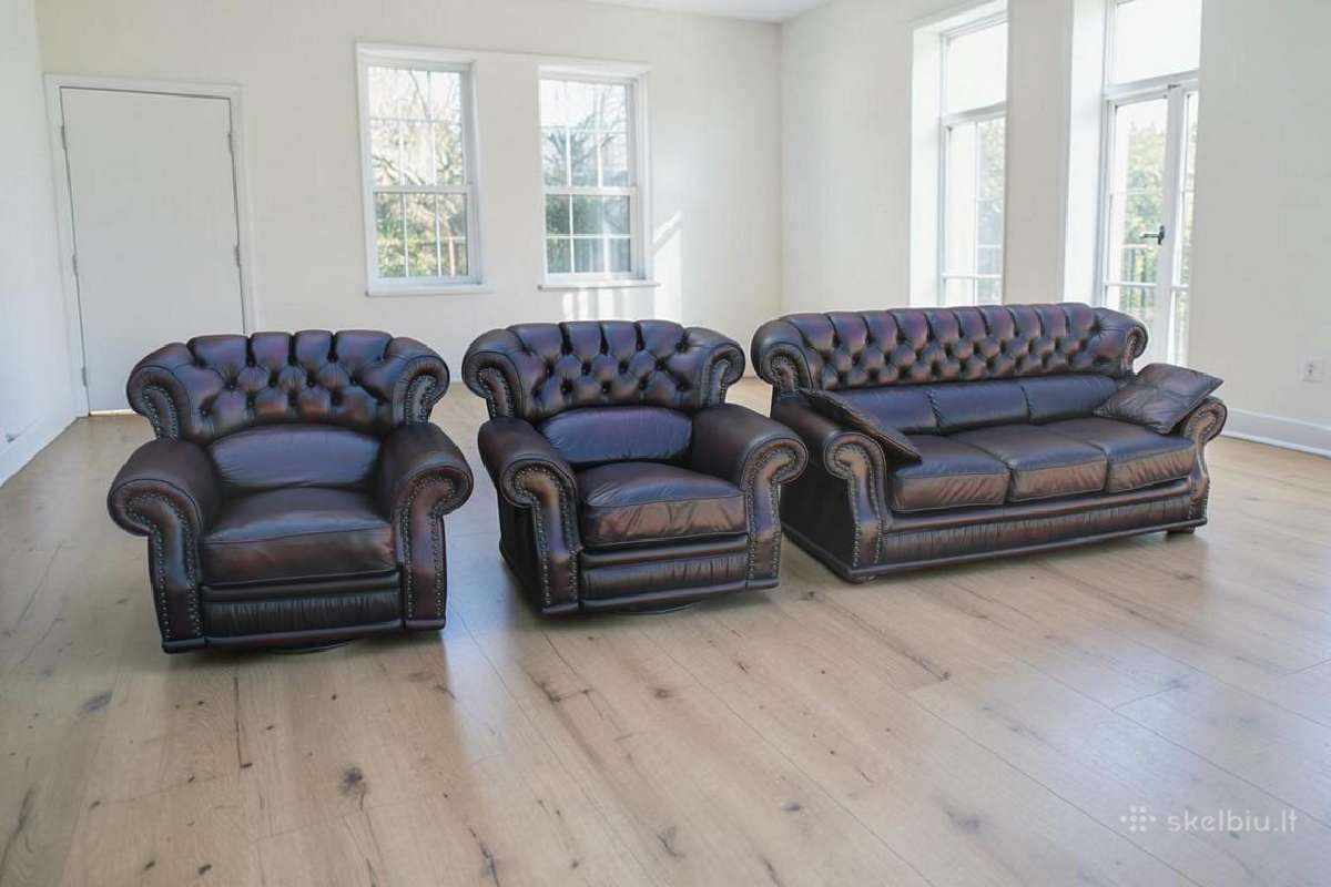 Natūralios odos sofa su miegojimo funkcija - nuotraukos Nr. 8