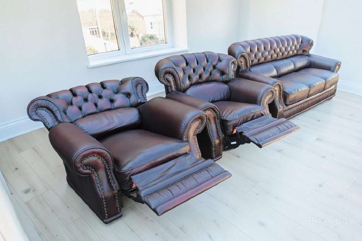 Natūralios odos sofa su miegojimo funkcija - nuotraukos Nr. 9