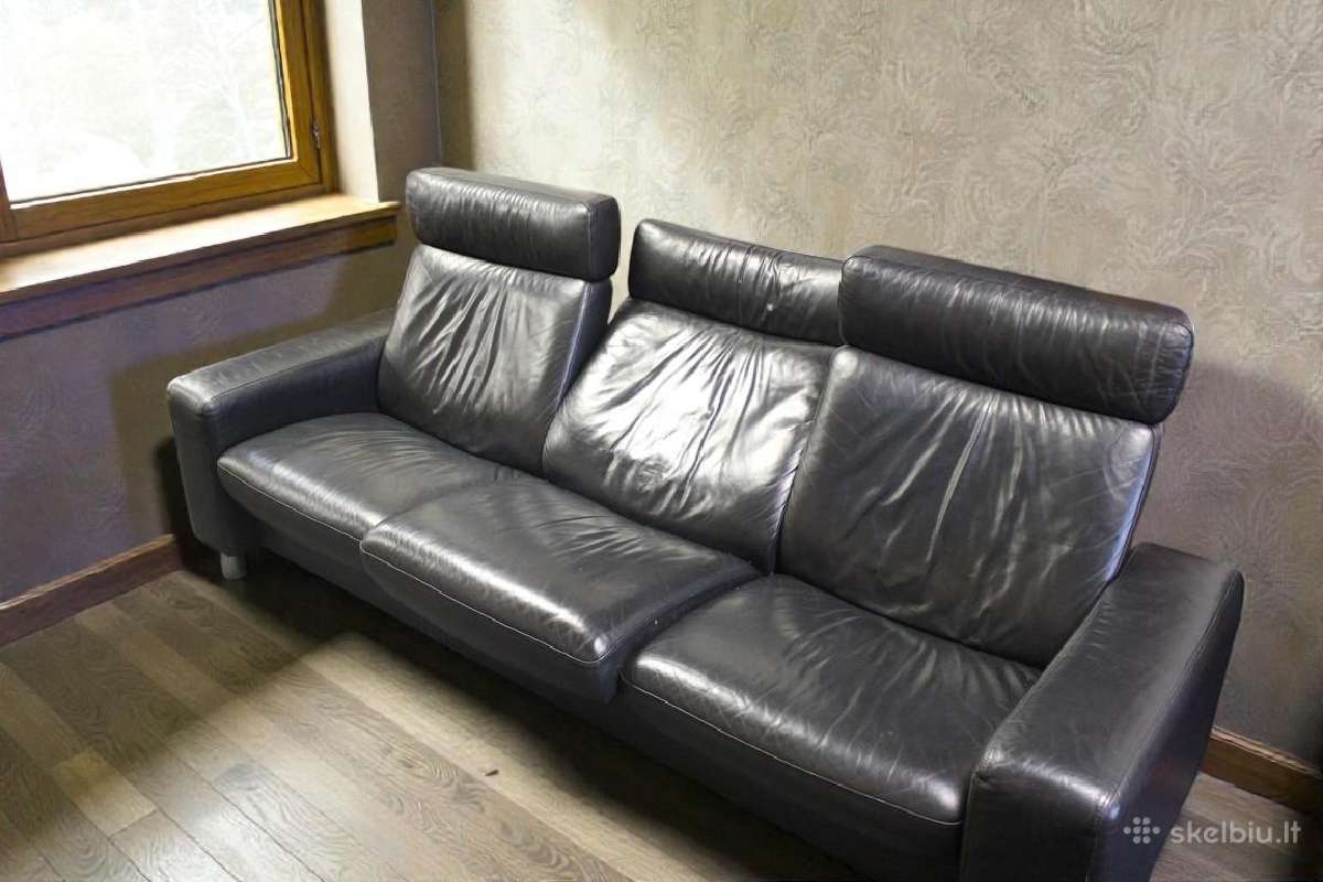 Natūralios odos sofa su miegojimo funkcija - nuotraukos Nr. 31