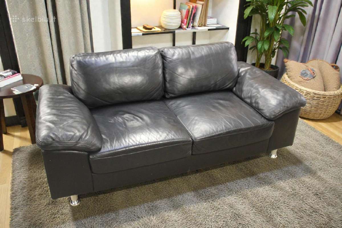 Natūralios odos sofa su miegojimo funkcija - nuotraukos Nr. 33