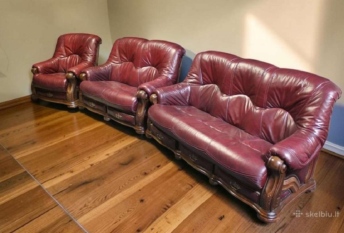 Natūralios odos sofa su miegojimo funkcija - nuotraukos Nr. 35