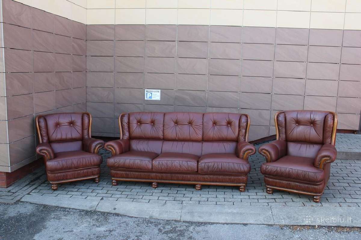 Natūralios odos sofa su miegojimo funkcija - nuotraukos Nr. 36