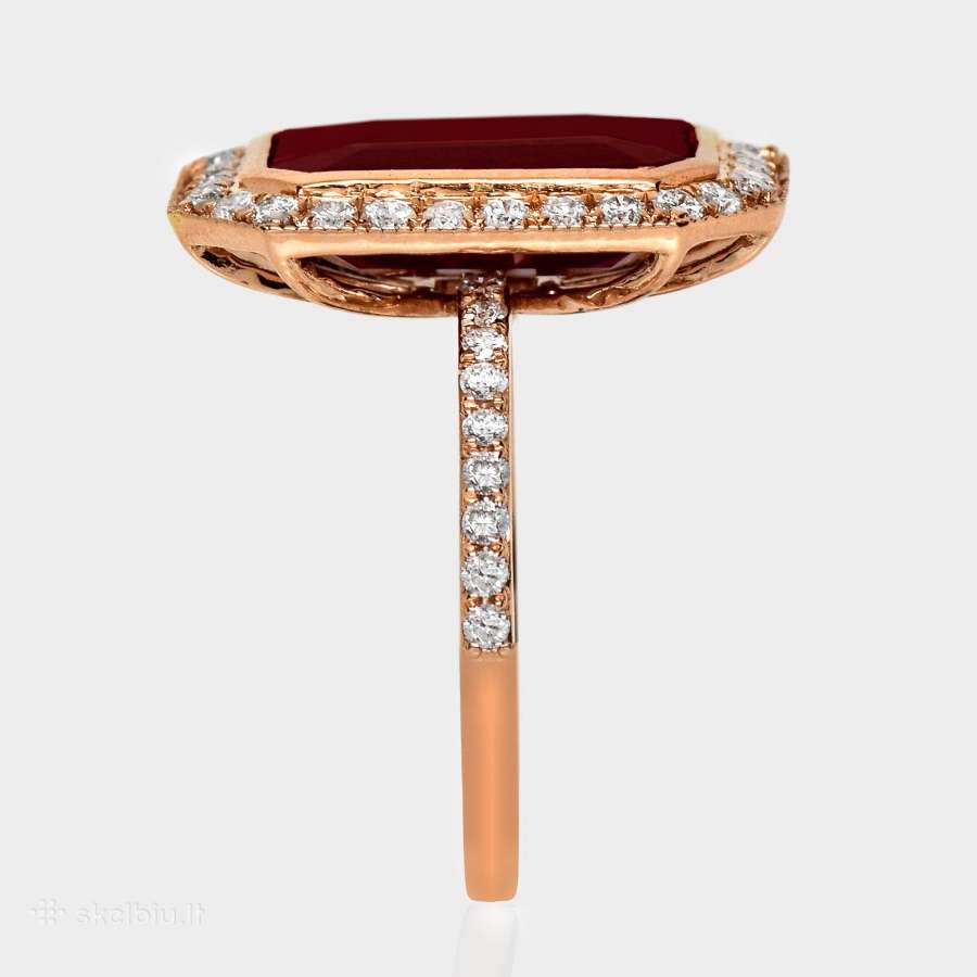 Žiedas su naturaliu, nekaitintu rubinu (6,27ct) - nuotraukos Nr. 6
