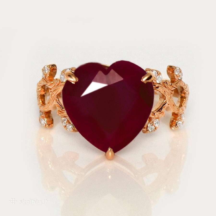 Žiedas su naturaliu, nekaitintu rubinu (6,27ct) - nuotraukos Nr. 8