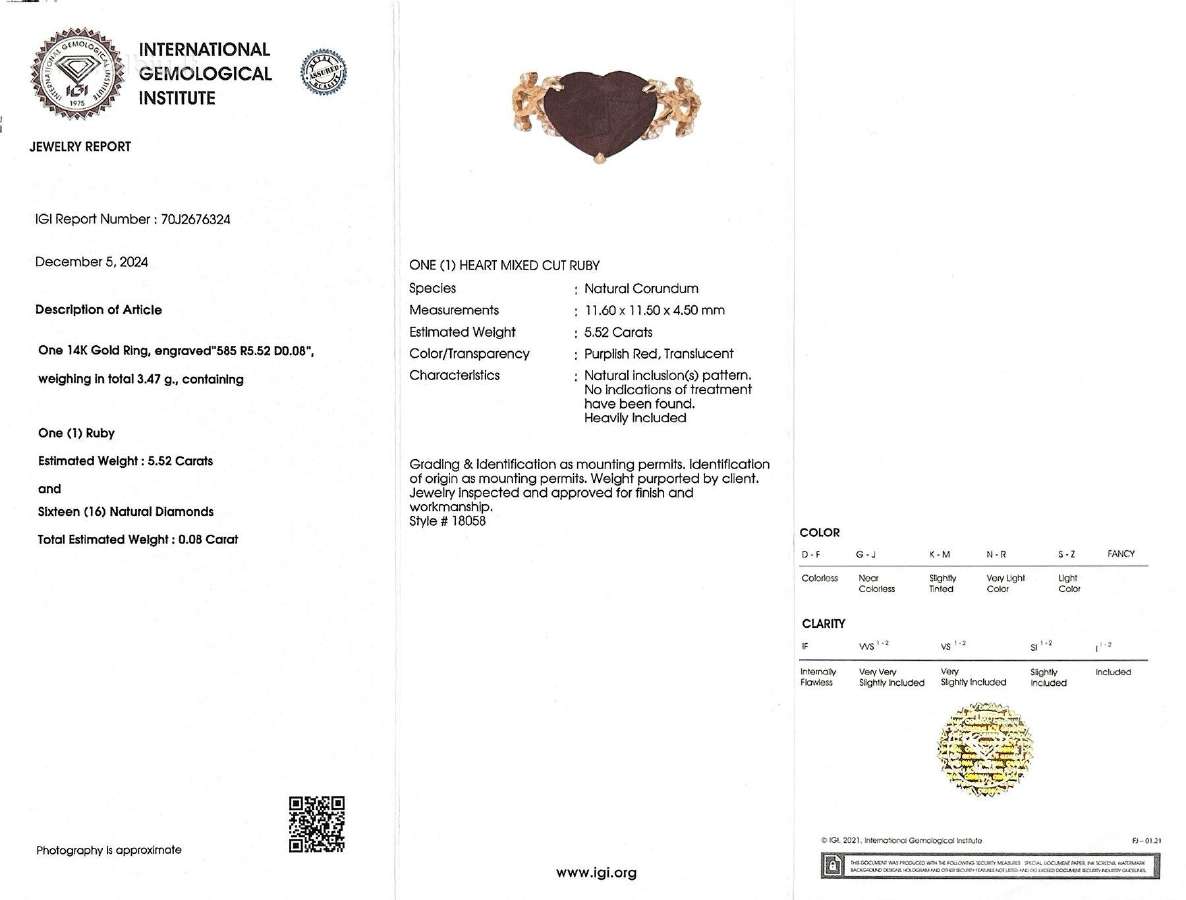 Žiedas su naturaliu, nekaitintu rubinu (6,27ct) - nuotraukos Nr. 9