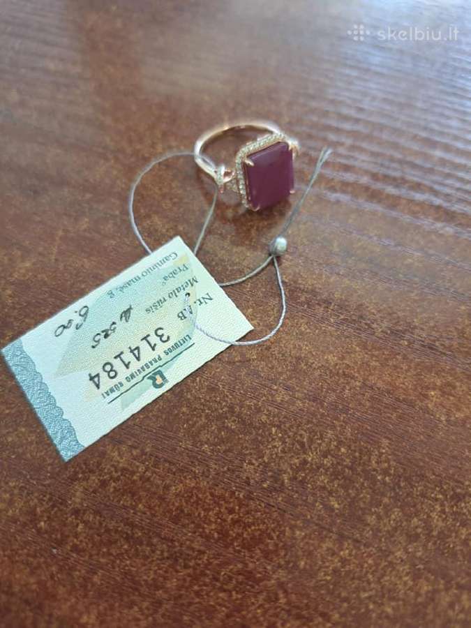 Žiedas su naturaliu, nekaitintu rubinu (6,27ct) - nuotraukos Nr. 12
