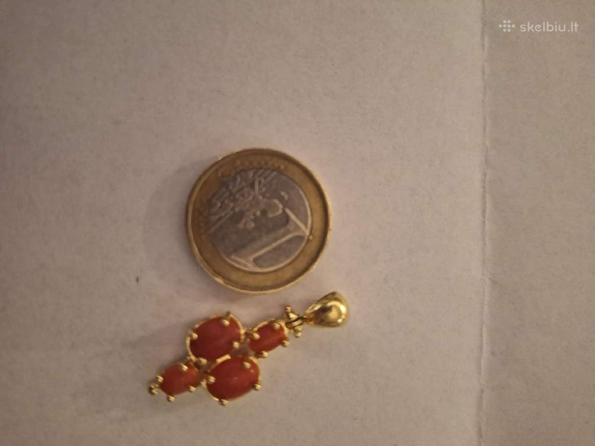 Aukso (750) pakabūkas su koralais (3,35gr) - nuotraukos Nr. 2