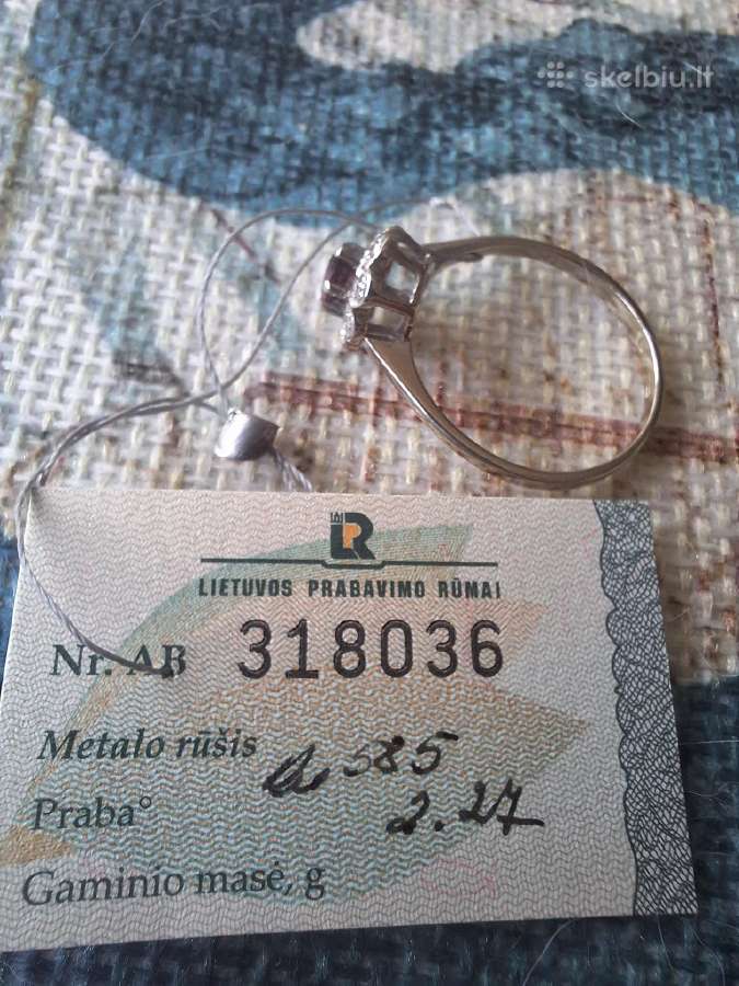 Aukso žiedas su rubinais ir deimantais - nuotraukos Nr. 2