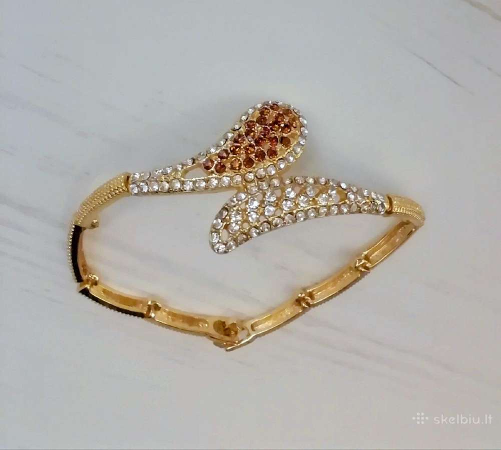 Auksuotas rinkinys su kalnu krištolu - nuotraukos Nr. 4