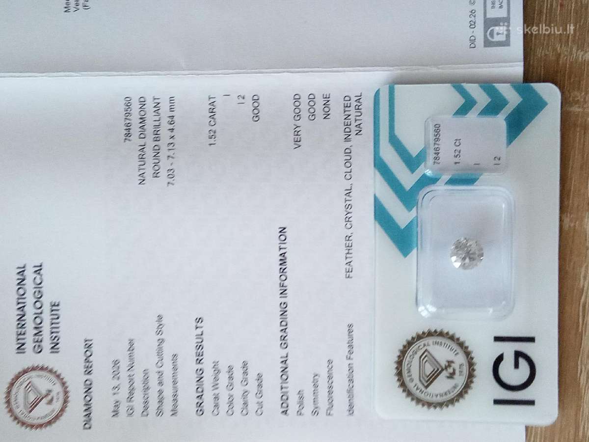 Laisvi deimantai 1.1 ct ir 1.52 ct su Igi sertifi - nuotraukos Nr. 7