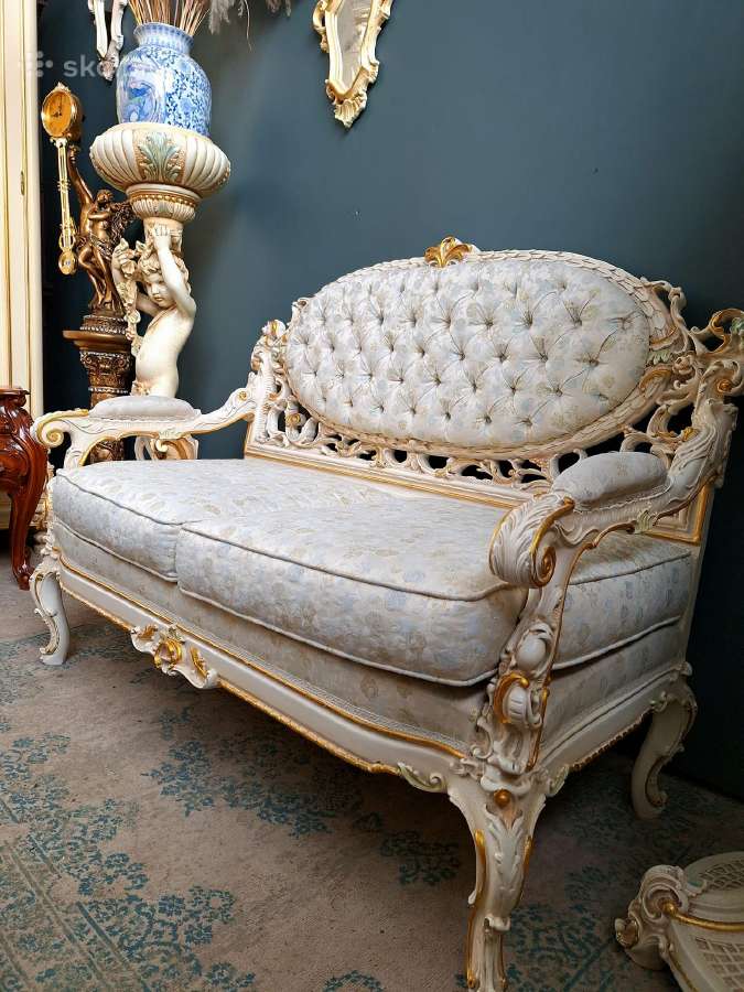 Baroko stiliaus Silik dvivietė sofa - nuotraukos Nr. 2
