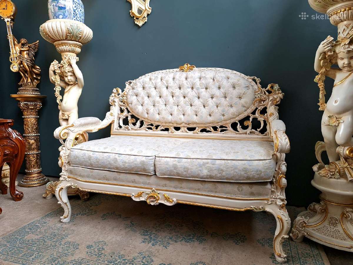 Baroko stiliaus Silik dvivietė sofa