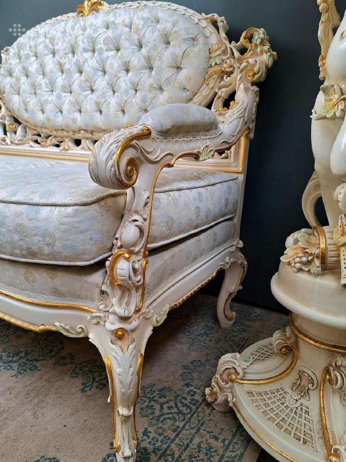 Baroko stiliaus Silik dvivietė sofa - nuotraukos Nr. 3
