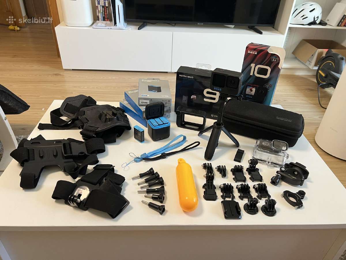 Gopro Hero 10 Black + didelis priedų komplektas