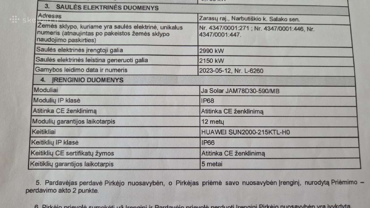 Parduodu nutolusios saulės elektinės dalį 8kw