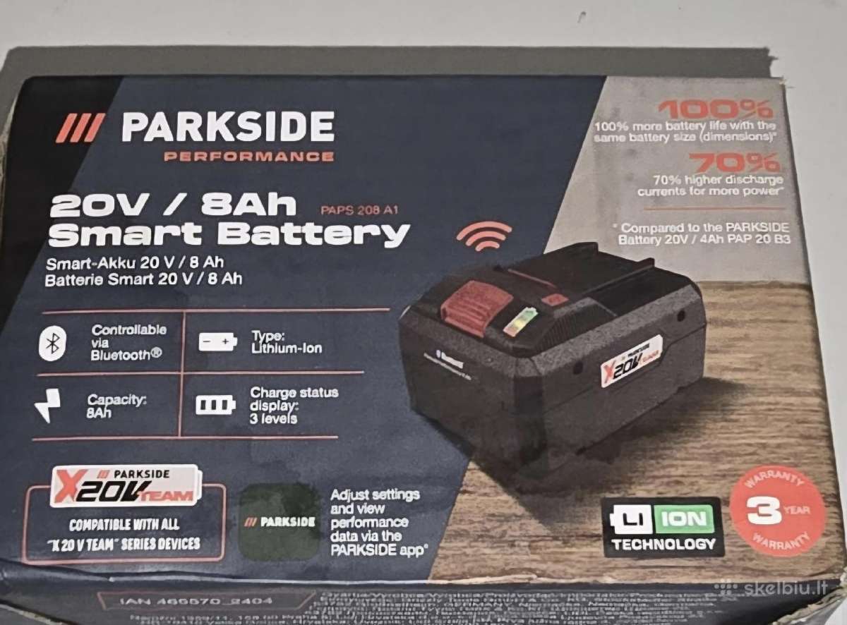 Nauji Parkside 20v smart 8ah ir 4ah akumuliatoriai