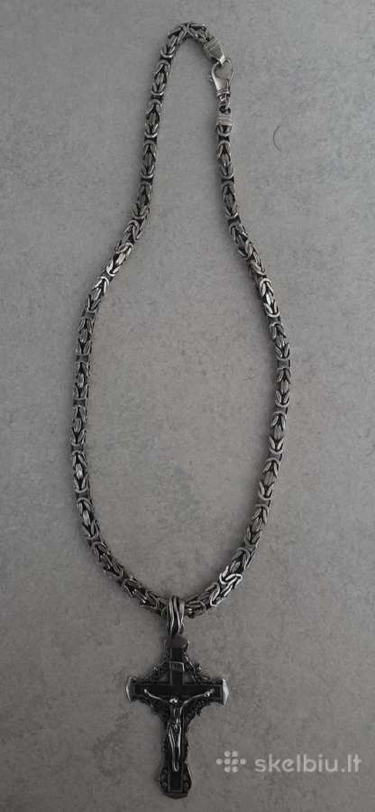 925 Italy sidabrinė bizantinio (King Chain) pynimo