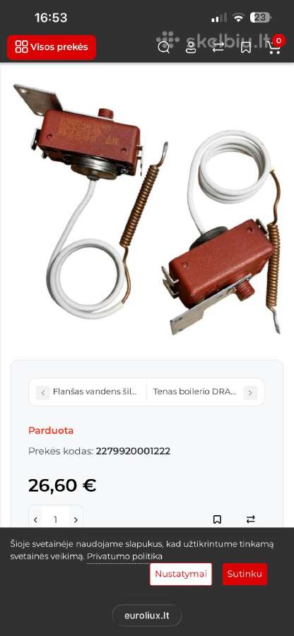 Drazice boilerio termostatas ir tenas - nuotraukos Nr. 2